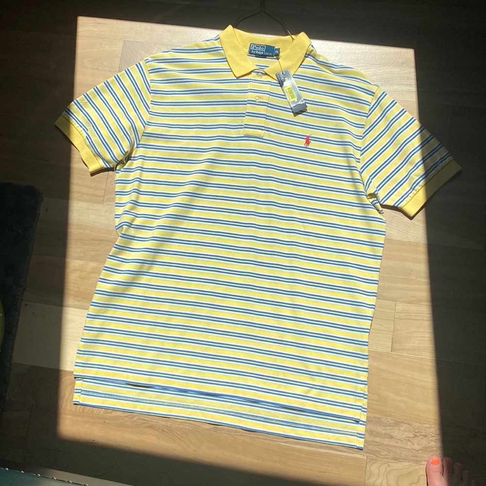 Polo, yellow, men’s 2 button collared shirt XL